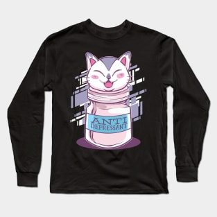 Antidepressant cat Long Sleeve T-Shirt